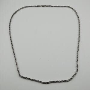 Michael Anthony MA Stainless Steel Necklace Silver Tone Twist Chain 30" Simple